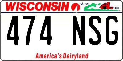 WI license plate 474NSG