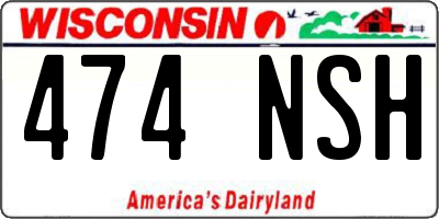 WI license plate 474NSH
