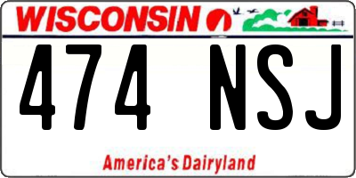 WI license plate 474NSJ