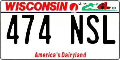 WI license plate 474NSL