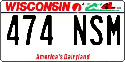 WI license plate 474NSM
