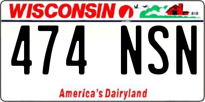 WI license plate 474NSN
