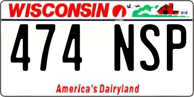 WI license plate 474NSP