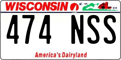 WI license plate 474NSS