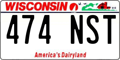 WI license plate 474NST