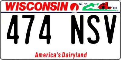 WI license plate 474NSV