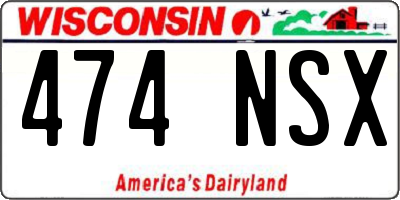 WI license plate 474NSX
