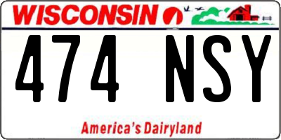 WI license plate 474NSY