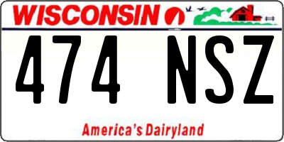 WI license plate 474NSZ
