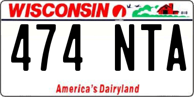 WI license plate 474NTA