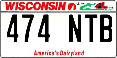 WI license plate 474NTB