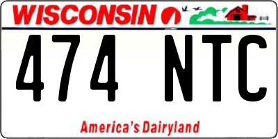 WI license plate 474NTC