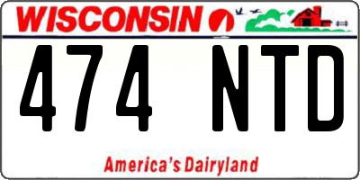 WI license plate 474NTD