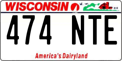 WI license plate 474NTE