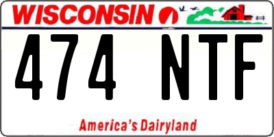 WI license plate 474NTF