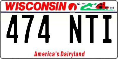 WI license plate 474NTI