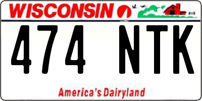 WI license plate 474NTK