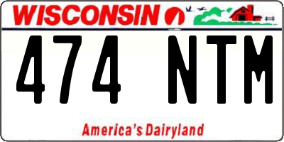 WI license plate 474NTM