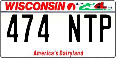 WI license plate 474NTP