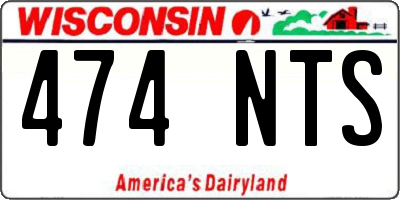 WI license plate 474NTS