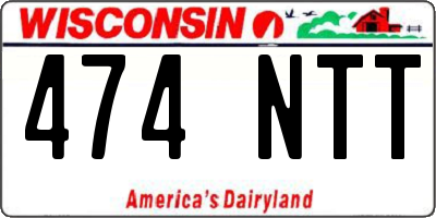 WI license plate 474NTT