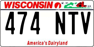 WI license plate 474NTV
