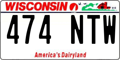 WI license plate 474NTW