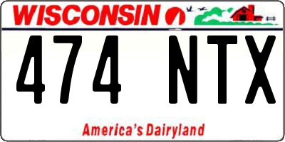 WI license plate 474NTX