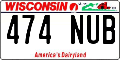 WI license plate 474NUB