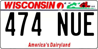 WI license plate 474NUE