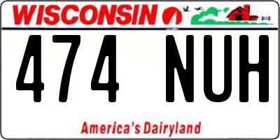 WI license plate 474NUH