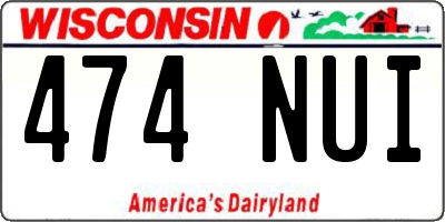 WI license plate 474NUI