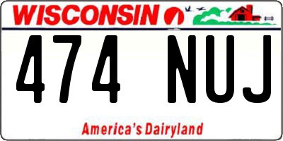 WI license plate 474NUJ