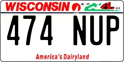 WI license plate 474NUP