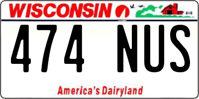 WI license plate 474NUS