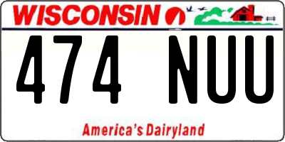 WI license plate 474NUU