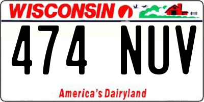 WI license plate 474NUV