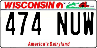 WI license plate 474NUW