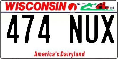 WI license plate 474NUX