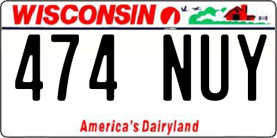 WI license plate 474NUY