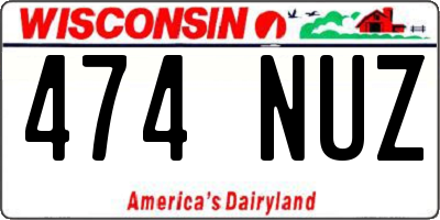 WI license plate 474NUZ