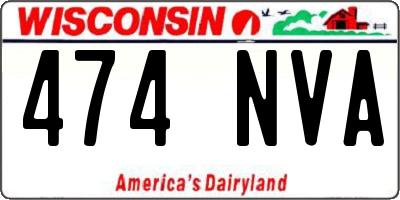 WI license plate 474NVA