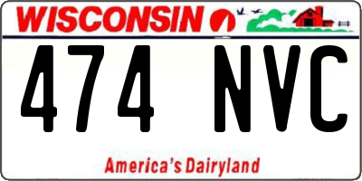WI license plate 474NVC