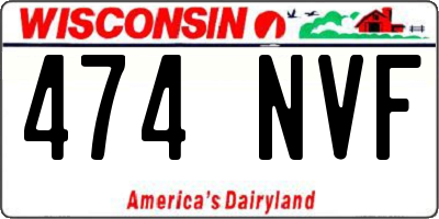 WI license plate 474NVF