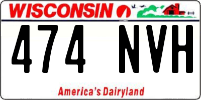 WI license plate 474NVH