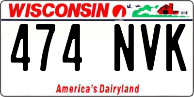 WI license plate 474NVK