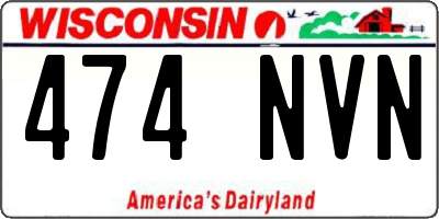 WI license plate 474NVN