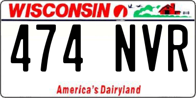WI license plate 474NVR