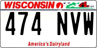 WI license plate 474NVW