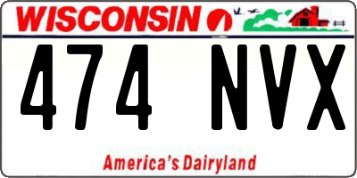 WI license plate 474NVX